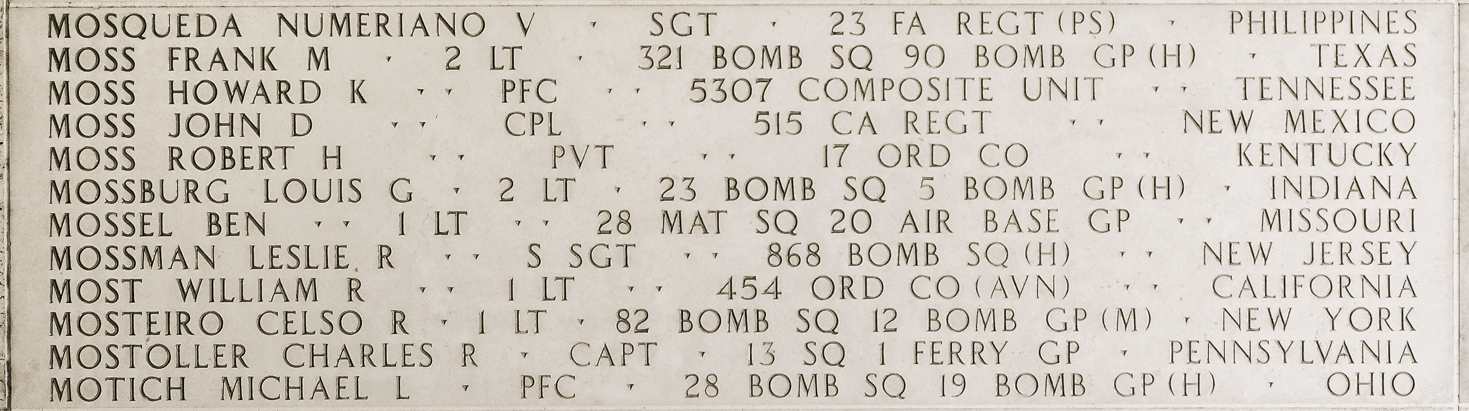 William R. Most, First Lieutenant